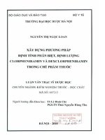 Xây dựng phương pháp định tính phân biệt, định lượng clorpheniramin và dexclorpheniramin trong chế phẩm thuốc