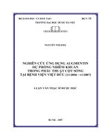 Nghiên cứu ứng dụng augmentin dự phòng nhiễm khuẩn trong phẫu thuật cột sống tại bệnh viện việt đức ( 11 2006    11 2007)