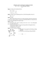Đề và đáp án - Kiểm tra chất lượng đầu năm học 2015 - 2016 môn Toán 9