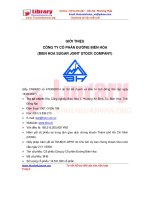 Phân tích báo cáo tài chính công ty Cổ Phần Đường Biên Hòa