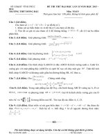 Đề thi thử ĐH lần 2 môn toán