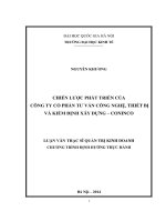 Chiến lược phát triển của Công ty Cổ phần Tư vấn Công nghệ, Thiết bị và Kiểm định Xây dựng - CONINCO