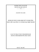 Đánh giá chất lượng đội ngũ cán bộ công nhân viên tại Công ty Cổ phần Đạt Hiệp Thành