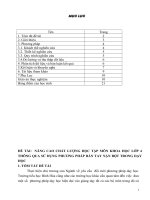 SKKN Nâng cao chất lượng học tập môn khoa học lớp 4 THCS BÌNH HÒA