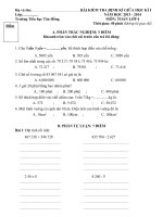 Bài kiểm tra định kỳ toán lớp 4