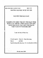 Nghiên cứu điều trị suy tim mạn tính bằng các amin giao cảm liệu pháp thấp dài ngày tại viện tim mạch việt nam từ năm 2002   2007