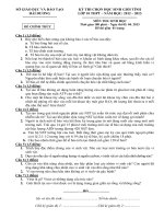 Đề thi học sinh giỏi lớp 10 môn Sinh học tỉnh Hải Dương năm học 2012  2013