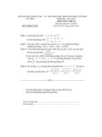 Đề thi chọn học sinh giỏi câp tỉnh THPT năm học 2011 -2012 môn Toán 10