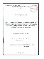 Phân tích hiệu quả điều trị của hai phác đồ hóa điều trị ung thư dạ dày sau mổ tại bệnh viện TW huế