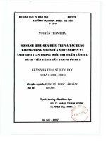 So sánh hiệu quả điều trị và tác dụng không mong muốn của mirtazapin và amitriptylin trong điều trị trầm cảm tại bệnh viện tâm thần trung ương 1