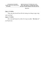 Đề thi thử học kỳ I Ngữ Văn 11 có đáp án