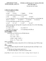 Đề kiểm tra chất lượng học kỳ Hóa 8