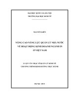 Nâng cao năng lực quản lý nhà nước về hoạt động kinh doanh ngành in ở Việt Nam