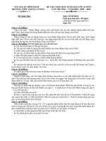 Đề thi học sinh giỏi lớp 10 môn Sinh học THPT Trưng Vương, Bình Định năm học 2009  2010