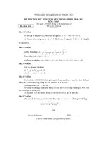 Đề thi chọn Học sinh giỏi lớp 9 THCS năm học 2014 - 2015 môn Toán