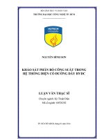 Khảo sát phân bố công suất trong hệ thống điện có đường dây HVDC