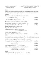 Đáp án Đề thi Olympic vật lí lớp 10 Sở GD  ĐT Hà Nội năm học 2011  2012