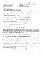 Đề thi và Đáp án: Kì thi thử THPT Quốc Gia năm 2015 môn Toán - Sở GD&ĐT Quảng Nam