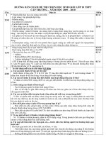 Dap an Đề thi học sinh giỏi lớp 10 môn Sinh học THPT Trưng Vương, Bình Định năm học 2009  2010