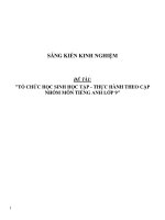 SKKN tổ chức học sinh học tập - thực hành theo cặp nhóm môn Tiếng Anh lớp 9