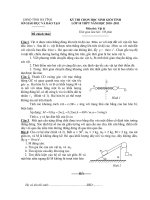 Đề thi chọn học sinh giỏi lớp 10 môn Vật Lí cấp tỉnh tỉnh Hà Tĩnh năm học 2010  2011