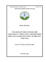 Ứng dụng kỹ thuật PCR đa mồi chẩn đoán và phân loại n  meningitidis phân lập tại một số cơ sở y tế phía bắc việt nam