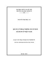 Quản lý hoạt động xuất bản sách in ở Việt Nam