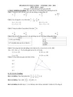 Đề khảo sát Chất lượng môn Toán 7 năm học 2015 - 2016