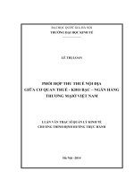 Phối hợp thu thuế nội địa giữa cơ quan Thuế - Kho bạc – Ngân hàng thương mại ở Việt Nam