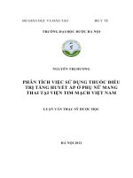 Phân tích việc sử dụng thuốc điều trị tăng huyết áp ở phụ nữ mang thai tại viện tim mạch việt nam