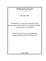 Tạo động lực làm việc cho công chức Sở Lao động Thương binh và Xã hội Hải Dương - Thực trạng và giải pháp