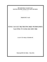 Nâng cao giá trị thương hiệu petrolimex tại công ty xăng dầu bến tre
