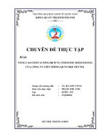 THỰC TRẠNG CHẤT LƯỢNG DỊCH VỤ KHÁCH HÀNG CỦA CÔNG TY VIỄN THÔNG QUÂN ĐỘI VIETTEL CHI NHÁNH HẢI DƯƠNG