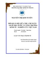 Mối quan hệ giữa thu, chi ngân sách và tăng trưởng kinh tế   nghiên cứu việt nam