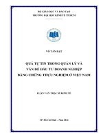 Quá tự tin trong quản lý và vấn đề đầu tư doanh nghiệp bằng thực nghiệm ở việt nam