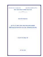 Quản lý thuế thu nhập doanh nghiệp trên địa bàn huyện Gia Lộc, tỉnh Hải Dương