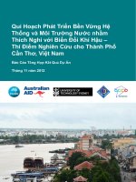 Qui Hoạch Phát Triển Bền Vững Hệ Thống và Môi Trường Nước nhằm Thích Nghi với Biến Đổi Khí Hậu – Thí Điểm Nghiên Cứu cho Thành Phố Cần Thơ, Việt Nam