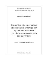 Ảnh hưởng của chất lượng cuộc sống nơi làm việc đến sự gắn kết nhân viên tại các doanh nghiệp trên địa bàn thành phố hồ chí min