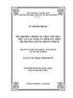 Tốc độ điều chỉnh cấu trúc vốn mục tiêu tại các công ty niêm yết trên thị trường chứng khoán thành phố hồ chí minh