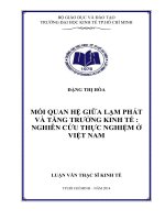 Mối quan hệ giữa lạm phát và tăng trưởng kinh tế nghiên cứu thực nghiệm ở việt nam
