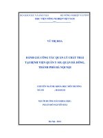 Đánh giá công tác quản lý chất thải tại bệnh viện quân y 103, quận Hà Đông, thành phố Hà Nội