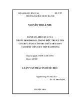 Đánh giá hiệu quả của thuốc bisprolol trong điều trị suy tim có chức năng tâm thu thất trái ≤ 35% tại bệnh viện việt tiệp hải phòng