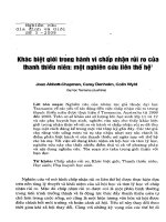 Khác biệt giới trong hành vi chấp nhận rủi ro của thanh thiếu niên - một nghiên cứu liên thế hệ