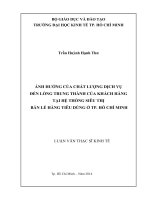 Ảnh hưởng của chất lượng dịch vụ đến lòng trung thành của khách hàng tại hệ thống siêu thị bán lẻ hàng tiêu dùng ở TP hồ chí minh