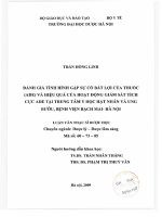 Đánh giá tình hình gặp sự cố bất lợi của thuốc (ADE) và hiệu quả của hoạt động giám sát tích cực ADE tại trung tâm y học hạt nhân và ung bướu, bệnh viện bạch mai hà nộ