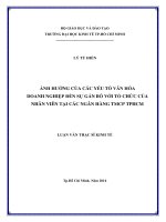 Ảnh hưởng của các yếu tố văn hóa daonh nghiệp đến sự gắn bó với tổ chức của nhân viên tại các ngân hàng TMCP thành phố hồ chí minh