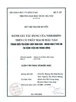 Đánh giá tác dụng của nimodipin trên co thắt mạch máu não trong điều trị bệnh chảy máu não   màng não ở trẻ em tại bệnh viện nhi trung ương