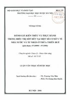 Đánh giá kiến thức và thực hành trong điều trị sốt rét tại một số cơ sở y tế nhà nước và tư nhân ở thừa thiên huế