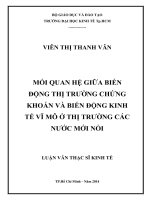 Mối quan hệ giữa biến động thị trường chứng khoán và biến động kinh tế vĩ mô ở thị trường các nước mới nổi
