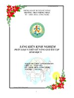 Sáng kiến kinh nghiệm phân loại và rèn kỹ năng giải bài tập sinh học 9